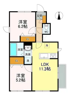 Foresty愛子 A棟【0101号室】の間取り