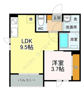 グロウランス薬師堂【0203号室】の間取り