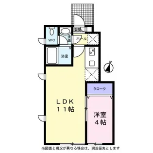 カームプレイB棟【0101号室】の間取り