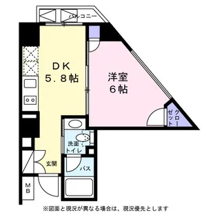 ベルファース麻布十番【0403号室】の間取り
