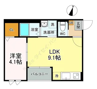 グランキオ旭ヶ丘【0201号室】の間取り