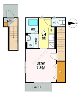 アルエル旭ヶ丘A棟【0202号室】の間取り