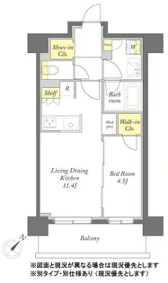 びゅうリエット横浜平沼【802号室】の間取り