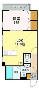 1LDKの間取り画像