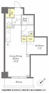 びゅうリエット横浜東神奈川【1012号室】の間取り