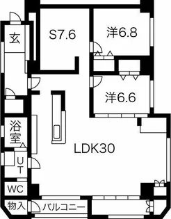 愛宕橋マンションファラオ【8階】の間取り