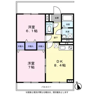 パラドール【2-D号室】の間取り