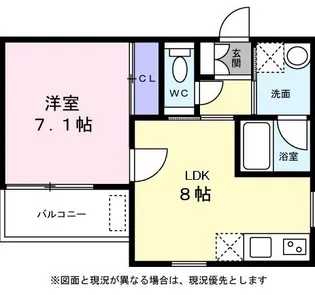 ウィステリア中原【0201号室】の間取り