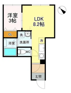 ブラン東照宮Ⅱ【0101号室】の間取り