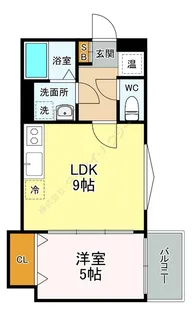 ブラン蒲町【0201号室】の間取り