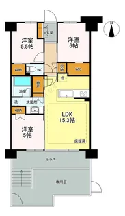 シティテラス横濱長津田【1階】の間取り