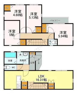 千葉県柏市常盤台【一戸建】の間取り