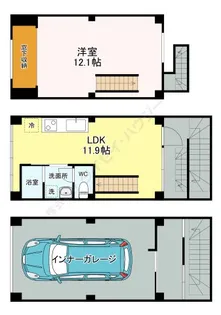 東京都八王子市長房町【テラスハウス】の間取り