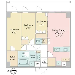 LIME RESIDENCE KAWAGUCHI EAST【6階】の間取り