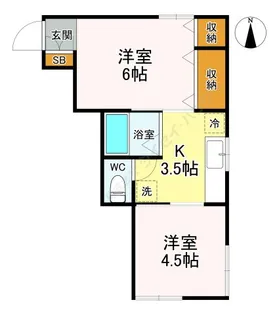 メゾンルクール高円寺【0201号室】の間取り