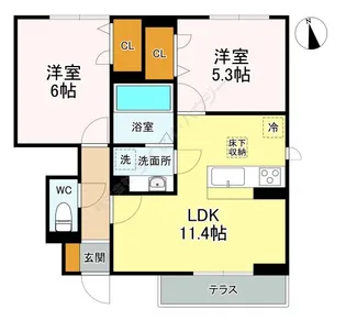 フォルテーヌ・イイクラⅡ【2階】の間取り