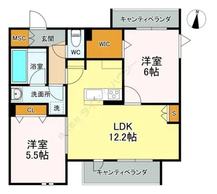 パルハイム若松【301号室】の間取り