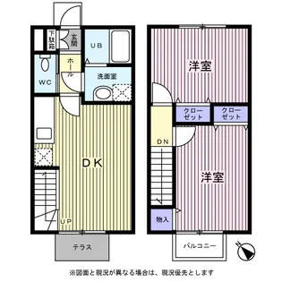 神奈川県横浜市鶴見区獅子ケ谷2丁目【テラスハウス】の間取り