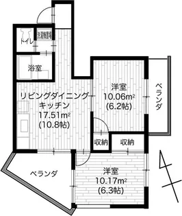 サンヴィレッジやしま【3階】の間取り