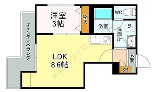 メゾンドゥエスパス【0202号室】の間取り