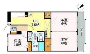 ベルカーサ橋本【0102号室】の間取り