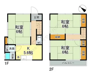 トライアングルテラスハウス【0102号室】の間取り