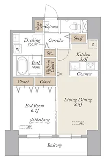 グランディアラフィーネ【0805号室】の間取り