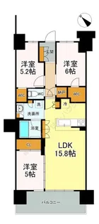 ソライエグラン流山おおたかの森マークスクエア【1124号室】の間取り