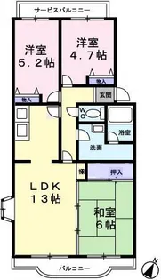 オー クレール津久井浜【0105号室】の間取り
