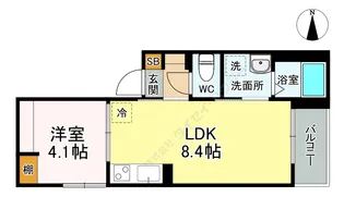 グロウランス薬師堂Ⅱ【0302号室】の間取り