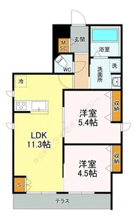 Masoin・Courage【101号室】の間取り