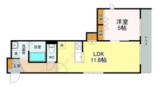 Masoin・Courage【102号室】の間取り