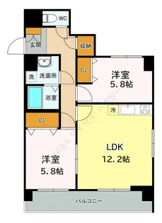 シャンレーヴ【0302号室】の間取り