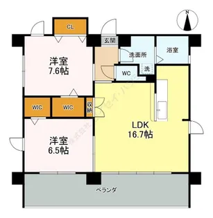ヴェリテ星ヶ丘【0301号室】の間取り