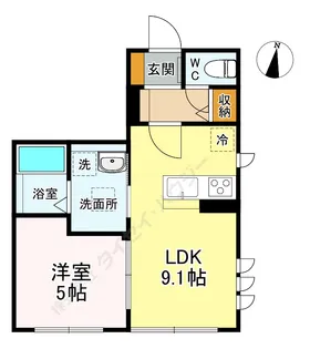 CLAIRE MUSASHI【101 号室】の間取り