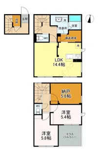 CLAIRE MUSASHI【2階】の間取り