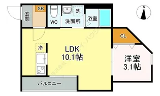 ルミエール エタンセル ユイット【0303号室】の間取り