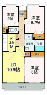 カサグランデ【105号室】の間取り