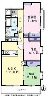 パレス武蔵野台壱番館【0201号室】の間取り
