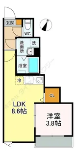 ウィンメゾン薬園台【201号室】の間取り