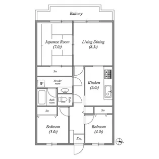 市川東レジデンス【3階】の間取り