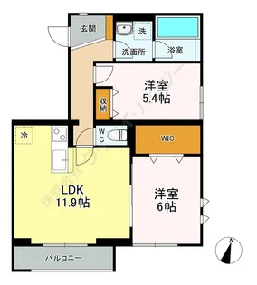 コルディアル飯塚【201号室】の間取り