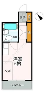 ドミ池田【202号室】の間取り