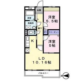 エスタシオンドーゼ【0302号室】の間取り