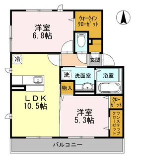 ラウレア【204号室】の間取り