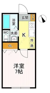 プレリュード立川【1E号室】の間取り