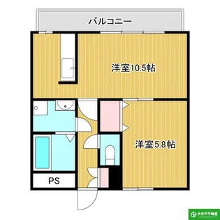 ガーデン葛木【105号室】の間取り