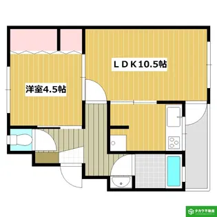 東和荘A棟【105号室】の間取り