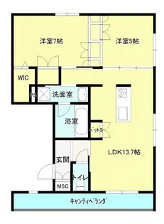 イーストサイド新白岡【202号室】の間取り
