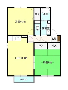 コスモスハイム Ⅰ【2階】の間取り